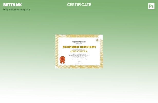 Модерен стил шаблон за сертификат за градинка во САД во шаблон Word и PDF формат